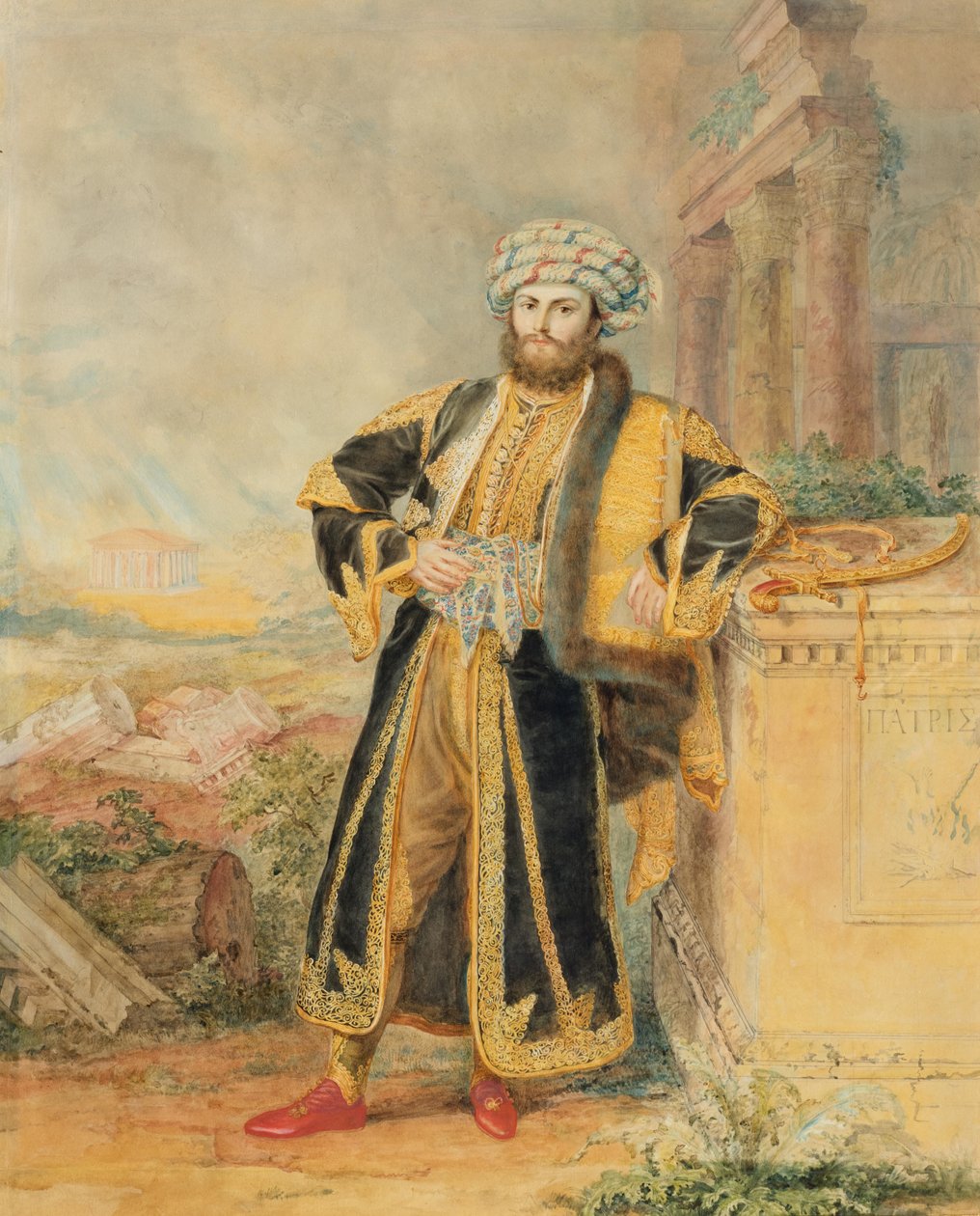 Alexandros Mavrokordato herceg portréja alkotó: Suzanne Elisabeth Eynard