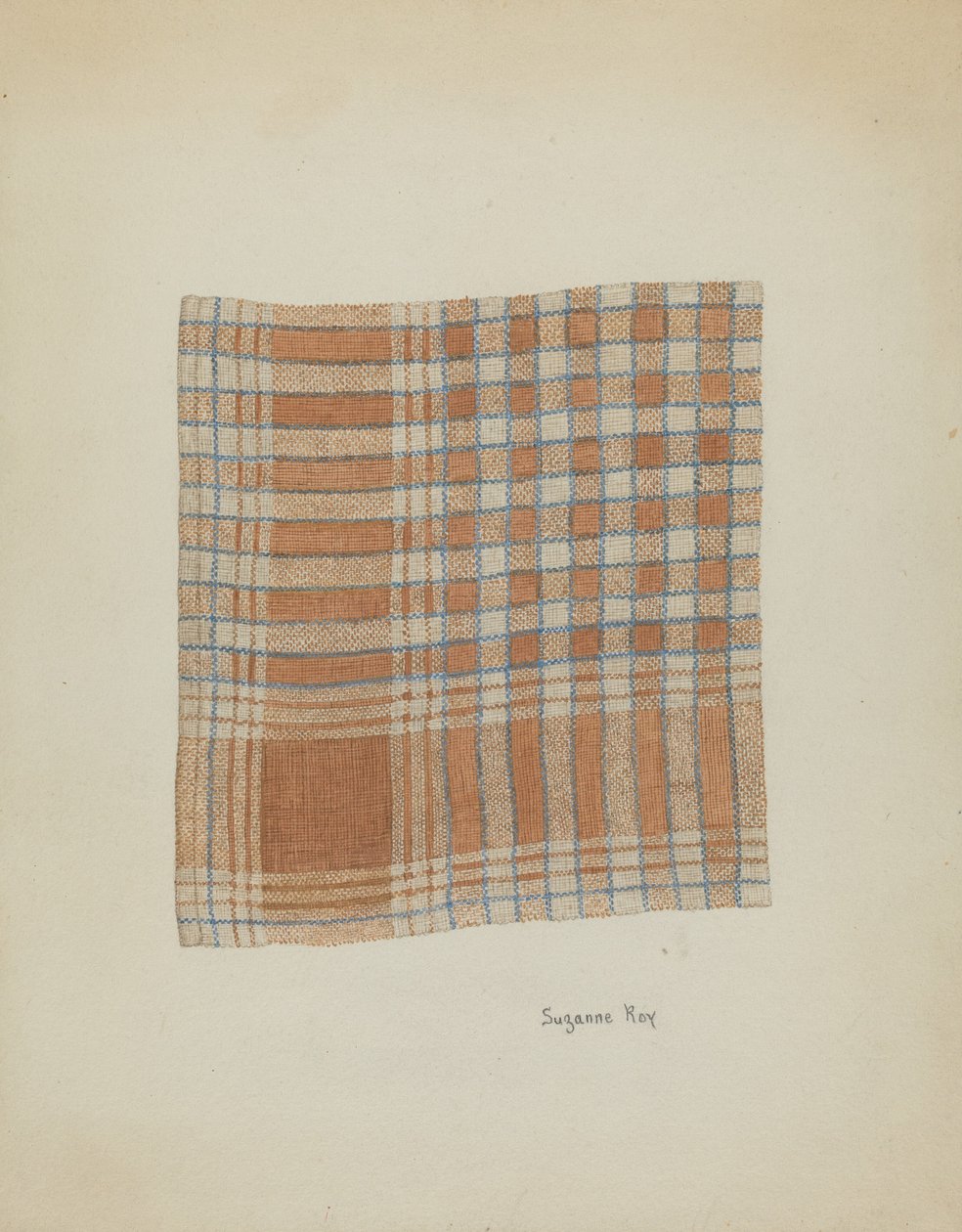 Szőtt szalvéta, c. 1937. alkotó: Suzanne Roy
