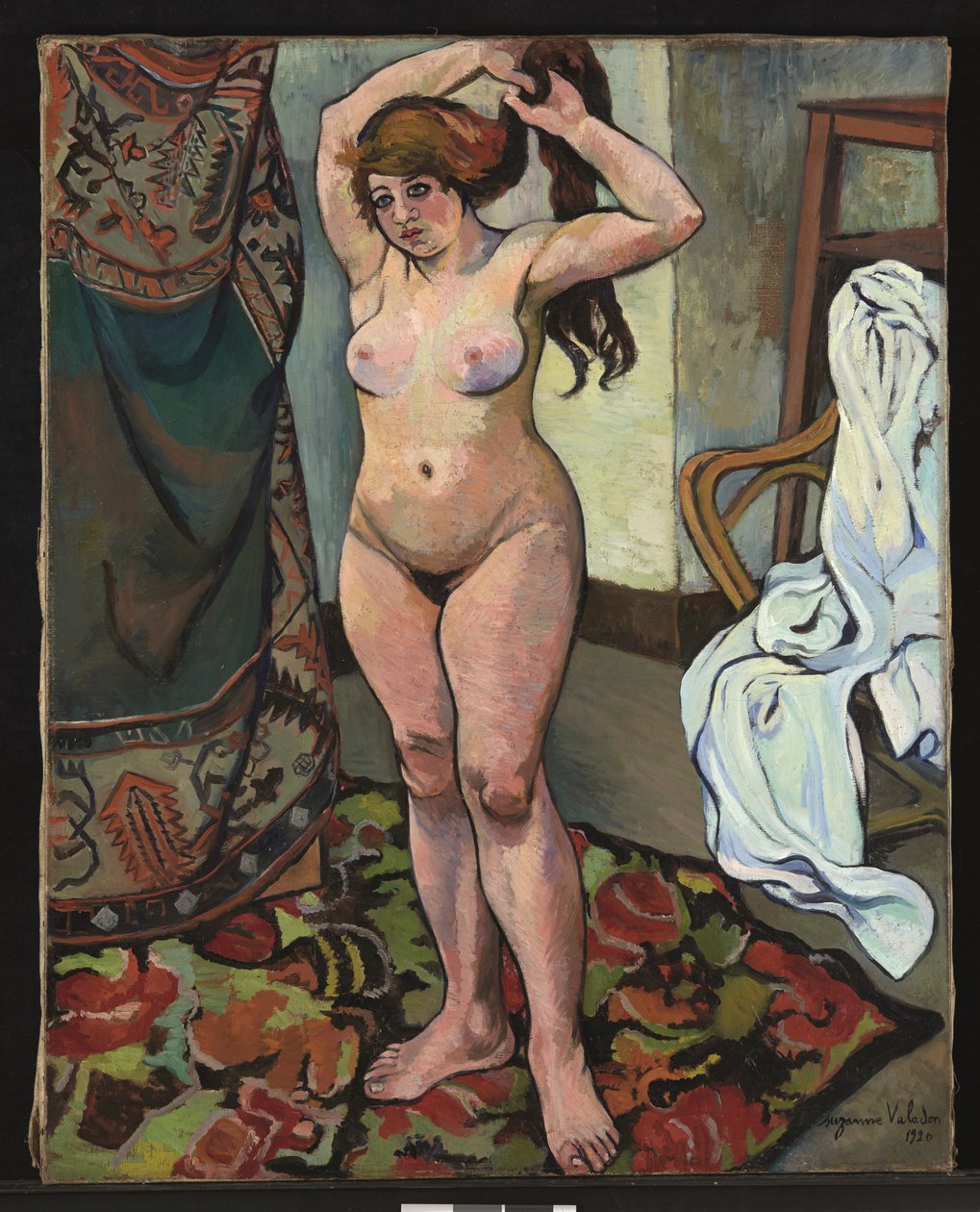 Meztelen Gilberte csinálja a haját alkotó: Suzanne Valadon