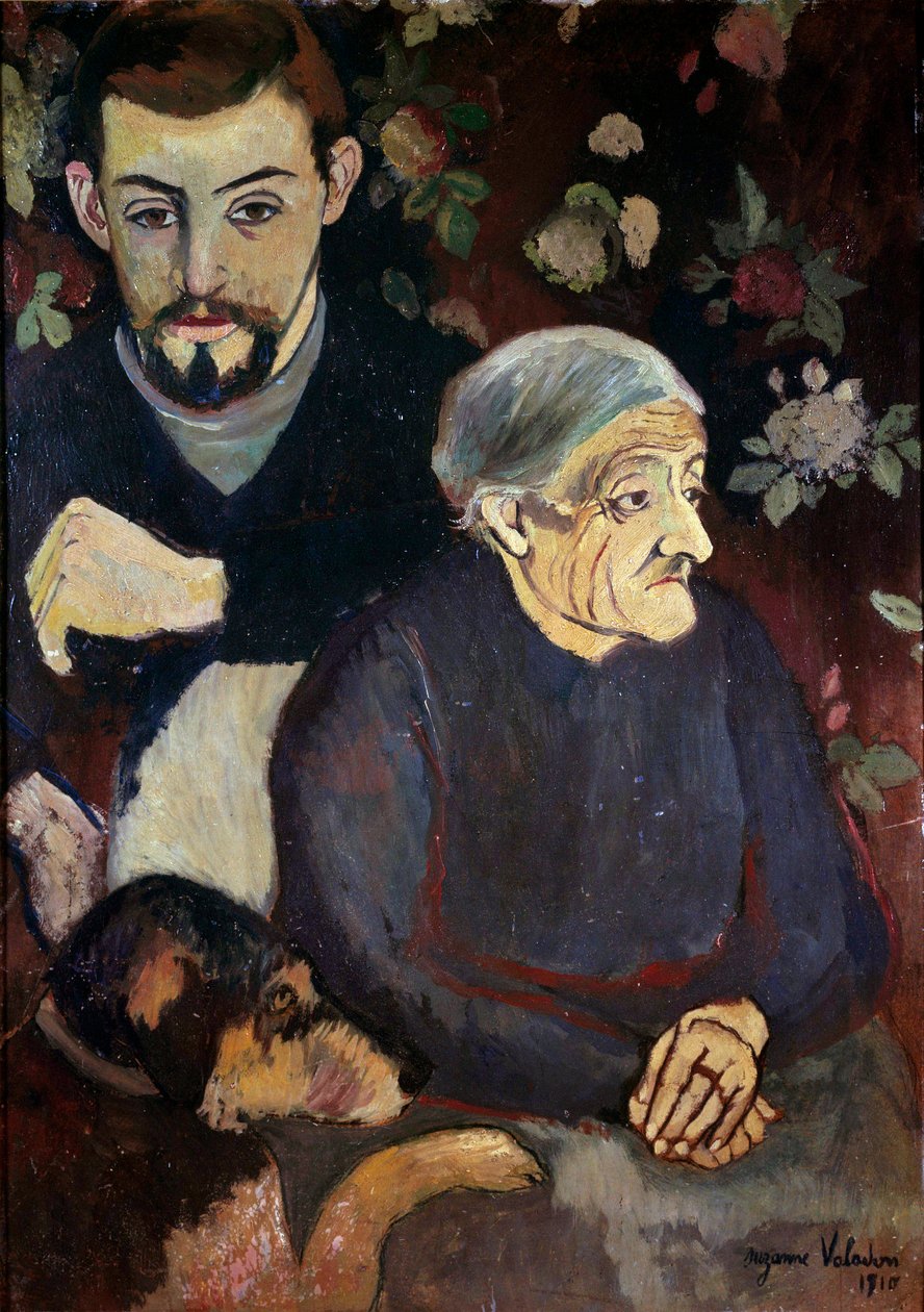 Portré Maurice Utrillo festőről, nagyanyjáról és egy kutyáról Suzanne Valadon (1865-1938) festménye alkotó: Suzanne Valadon