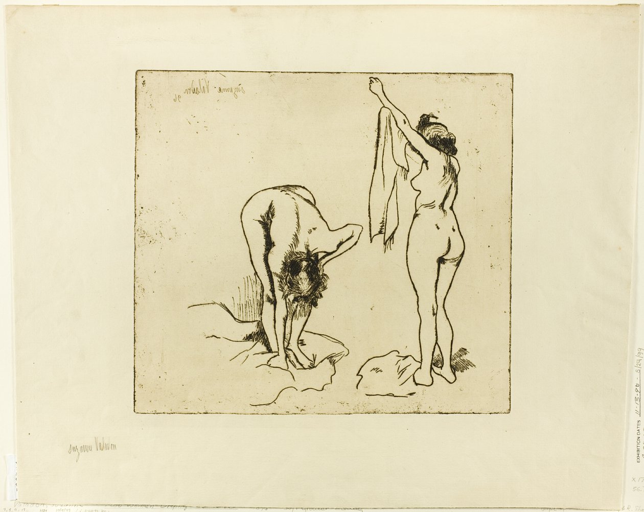Két nő szárítja magát alkotó: Suzanne Valadon