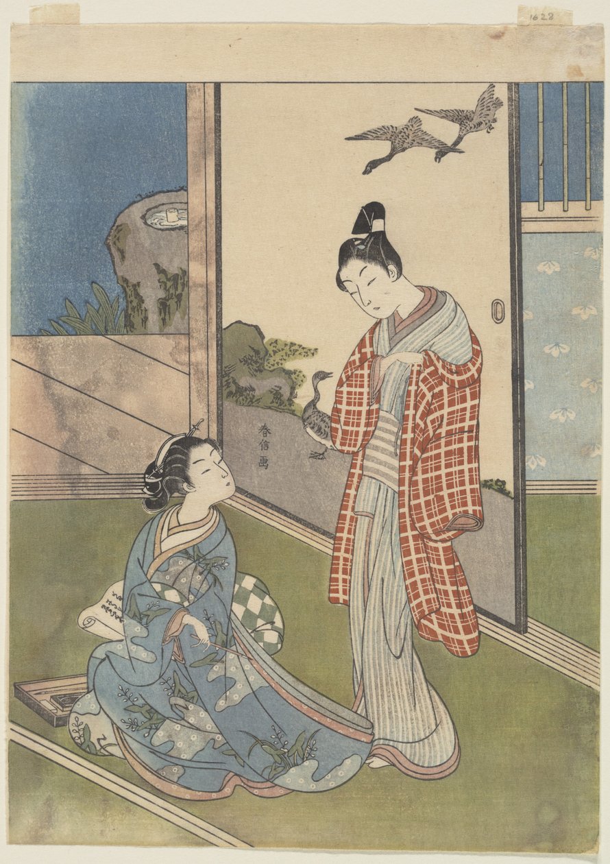 Levelet író lány alkotó: Suzuki Harunobu