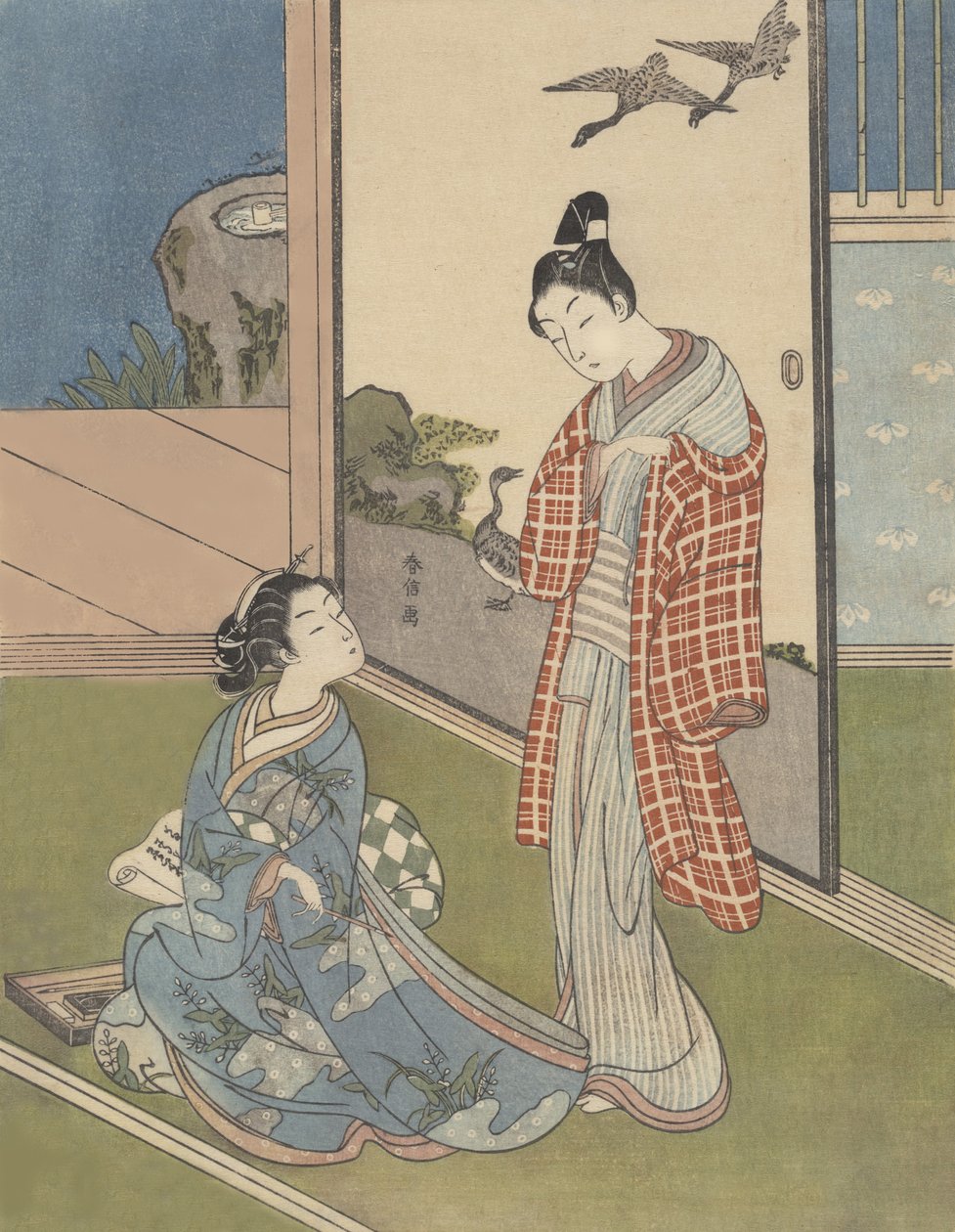 Levelet író lány, 18. század., 18. század. alkotó: Suzuki Harunobu