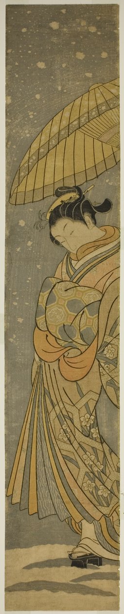 Udvarháború a hulló hóban alkotó: Suzuki Harunobu