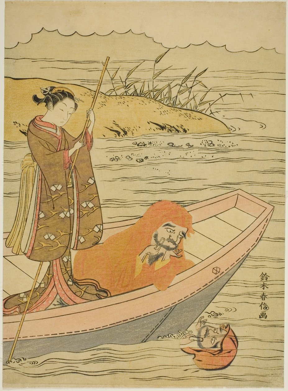 Daruma a tükörképét nézte alkotó: Suzuki Harunobu