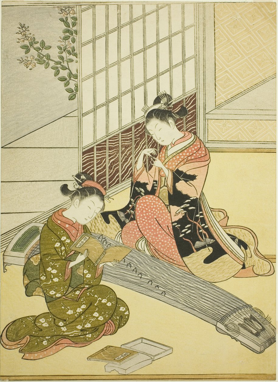Leszálló libák a Koto-hidakról (Kotoji no rakugan), a "Nyolc nézet a szalonból (Zashiki hakkei)" sorozatból alkotó: Suzuki Harunobu