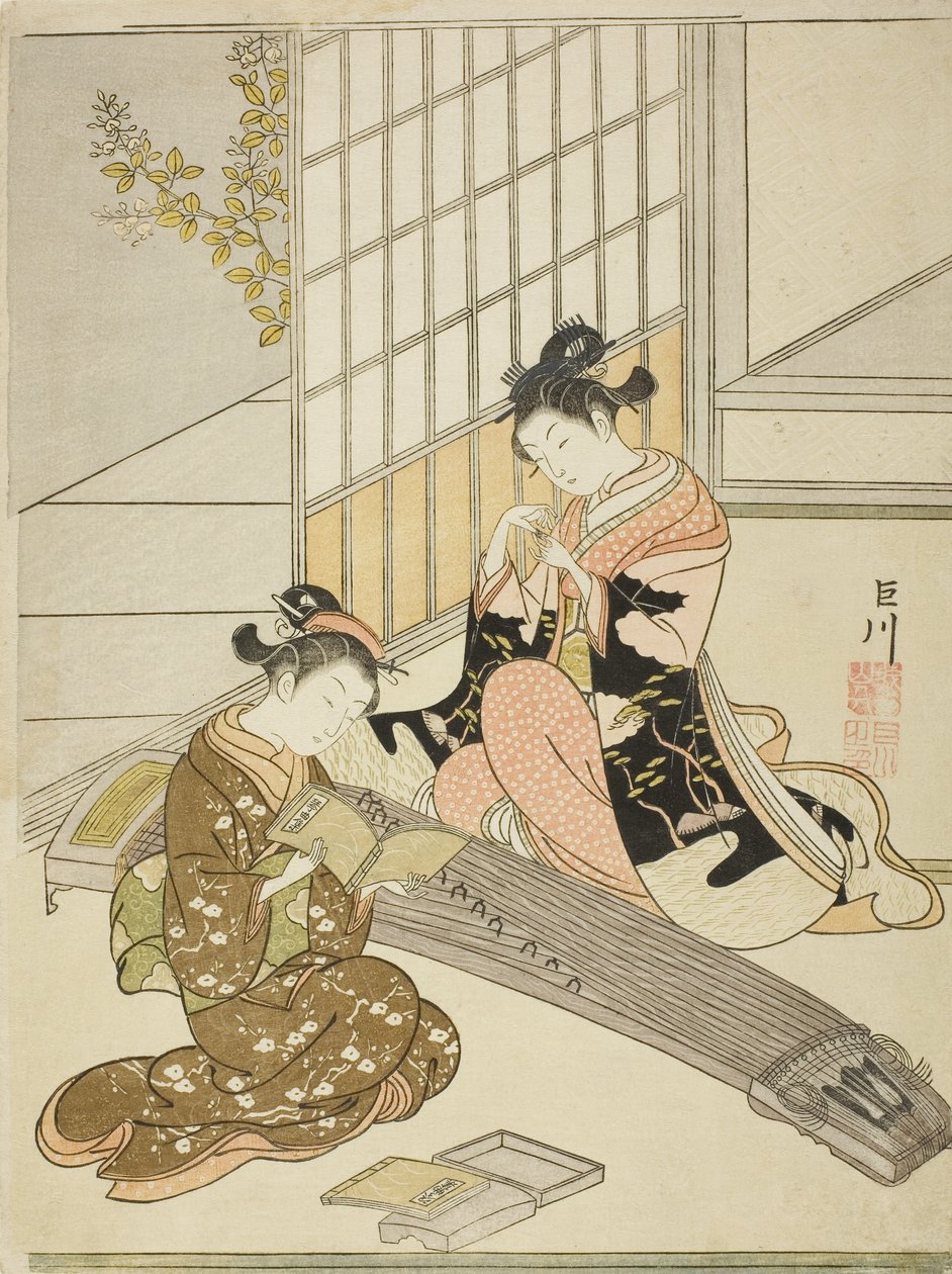 Leszálló libák a Koto-hidakról alkotó: Suzuki Harunobu