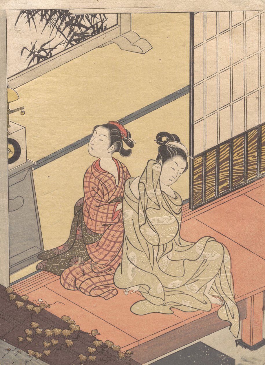 Az óra esti harangjátéka Tokei no bansho, a „Nyolc szalonkilátás” sorozatból Za..., kb. 1766. alkotó: Suzuki Harunobu