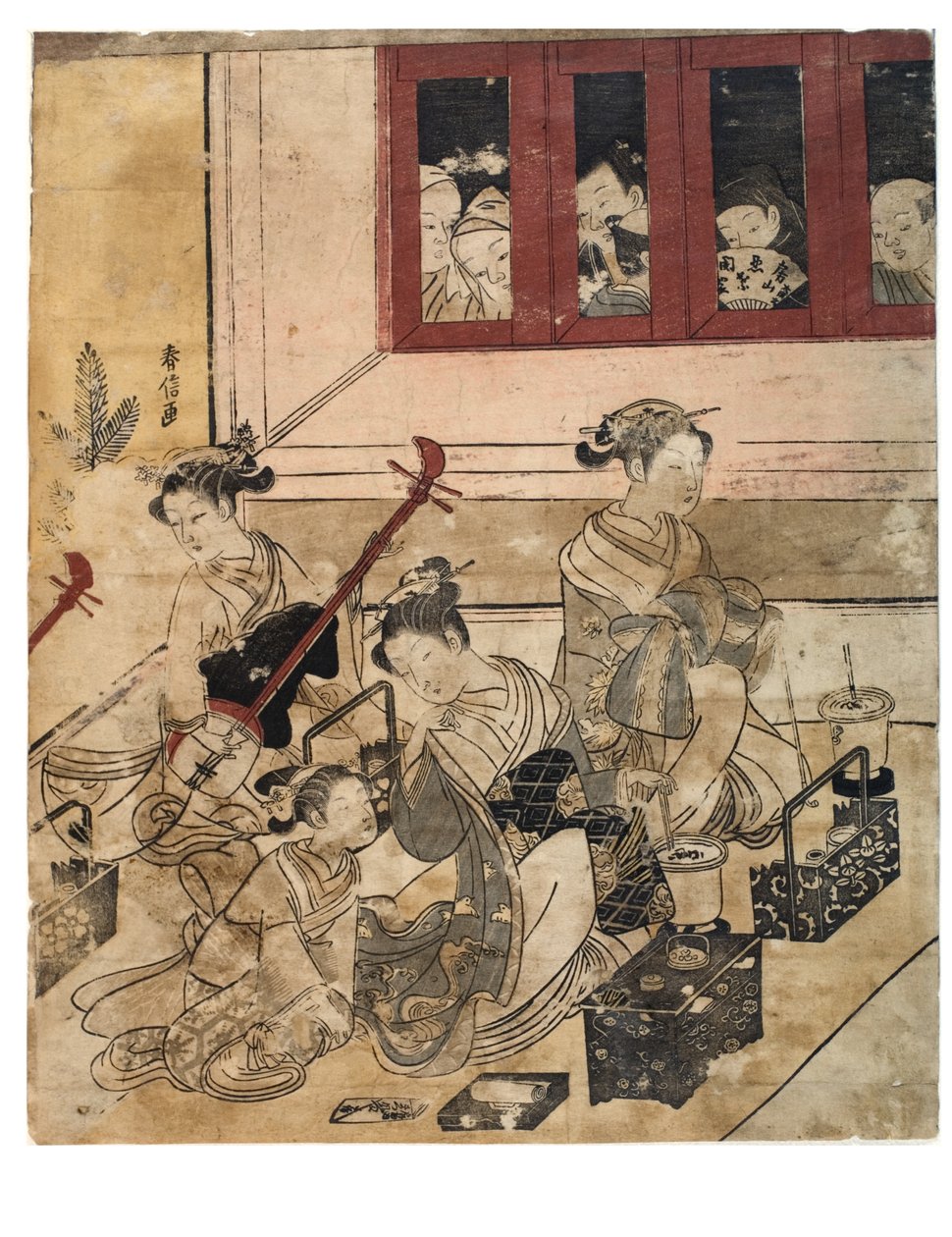 Négy Yoshiwara lány a szobában alkotó: Suzuki Harunobu