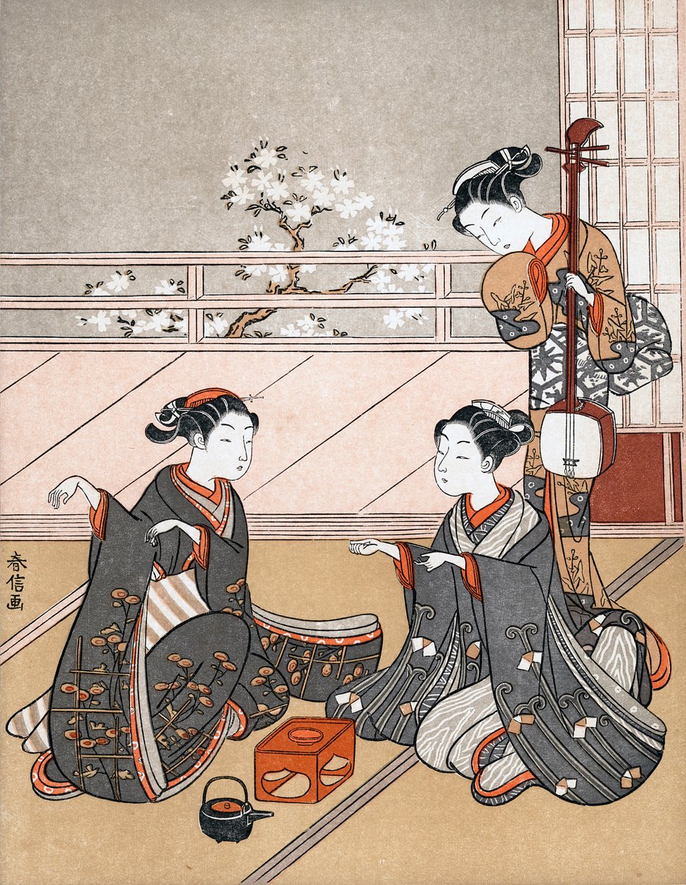 Girls Playing the Game of Ken, 1745-1770. alkotó: Suzuki Harunobu