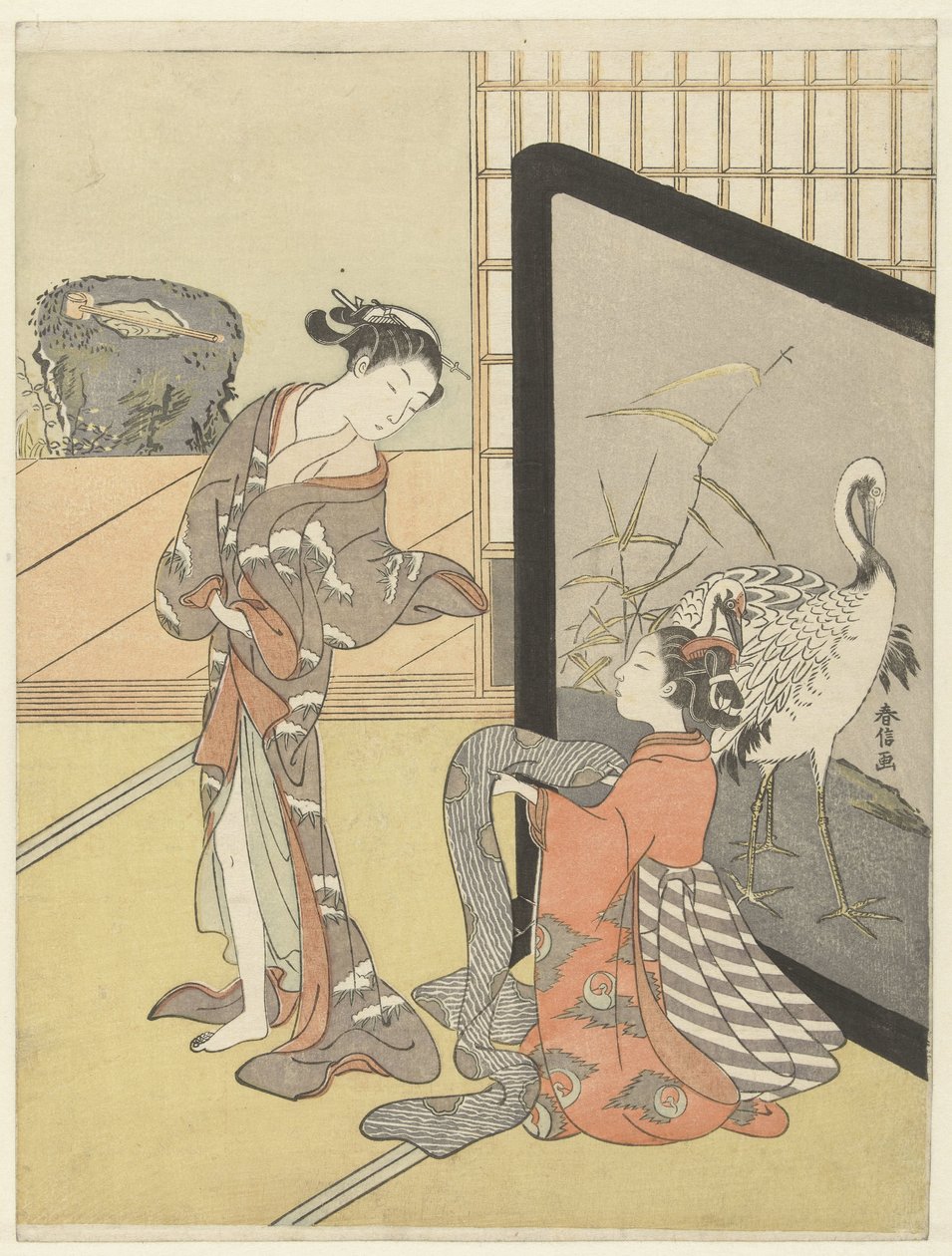 Az obi kiválasztása alkotó: Suzuki Harunobu