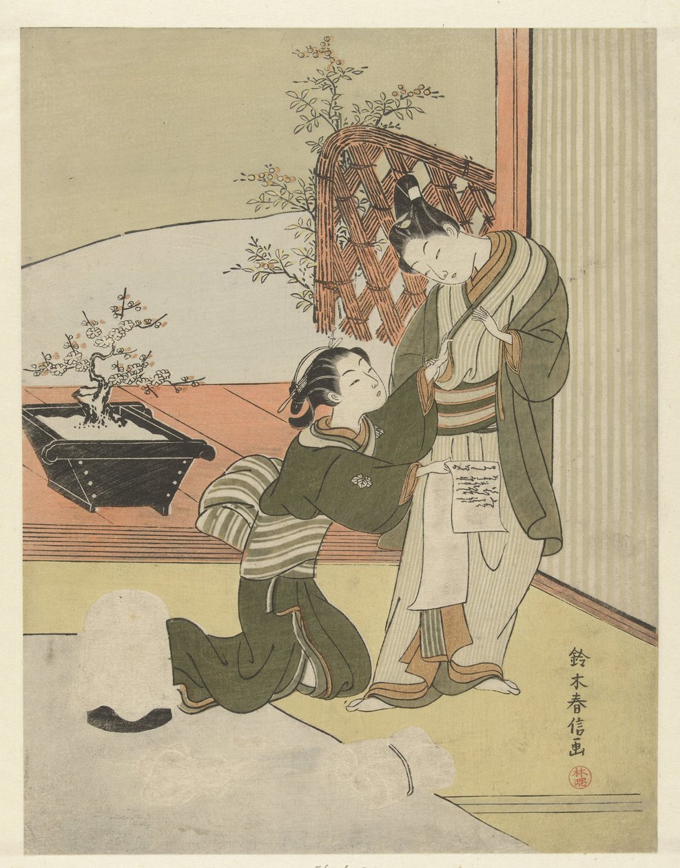 Fiatal pár levél alkotó: Suzuki Harunobu