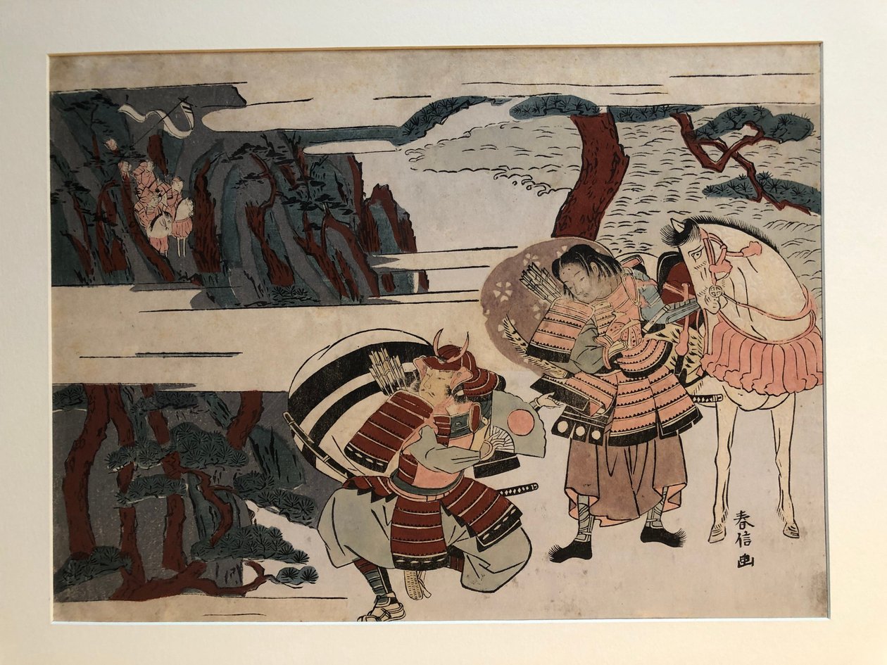 Kumagai Naozane elfogja Taira no Atsumorit Ichi-no-taniban alkotó: Suzuki Harunobu