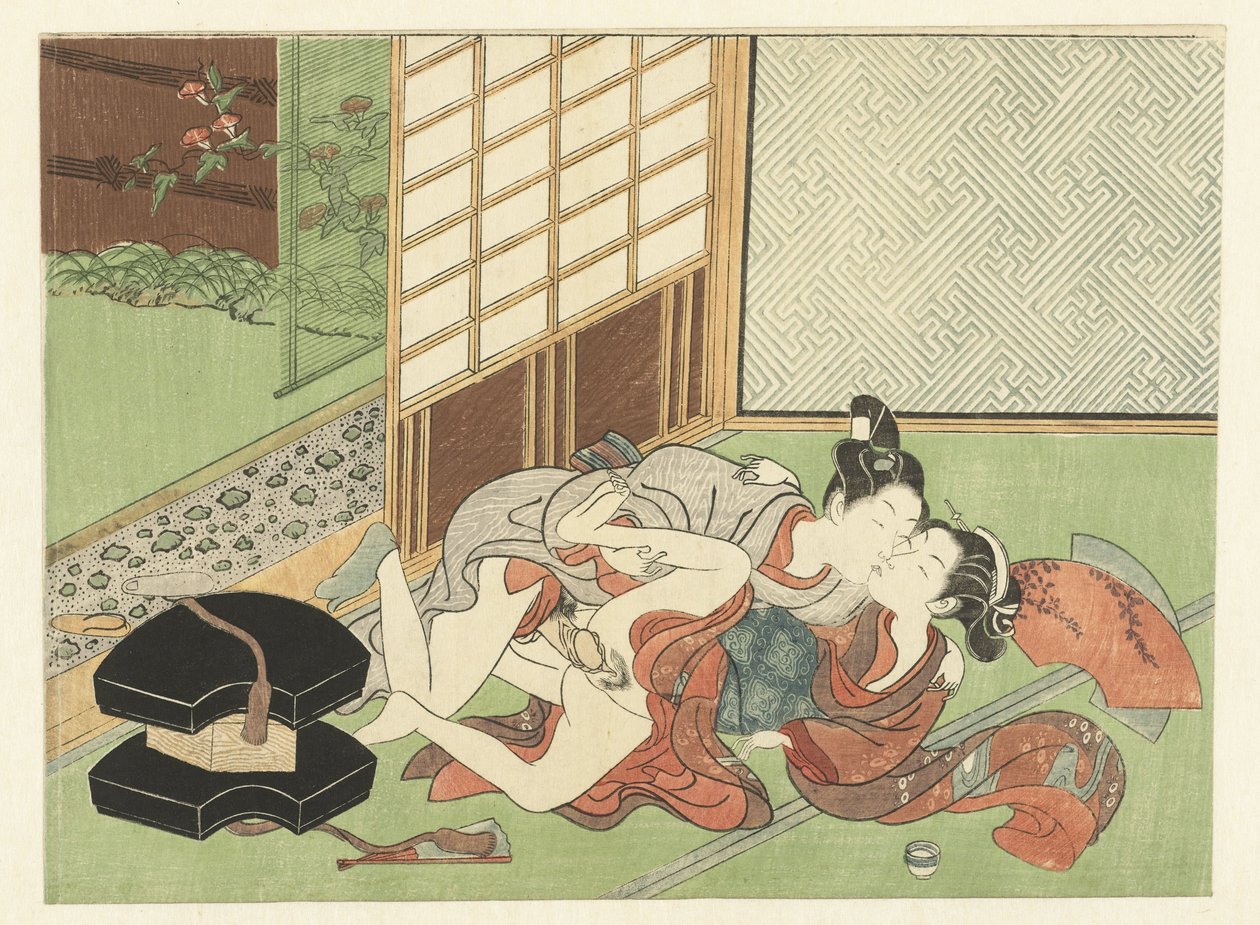 Szerelmes pár tatami szőnyegen. alkotó: Suzuki Harunobu