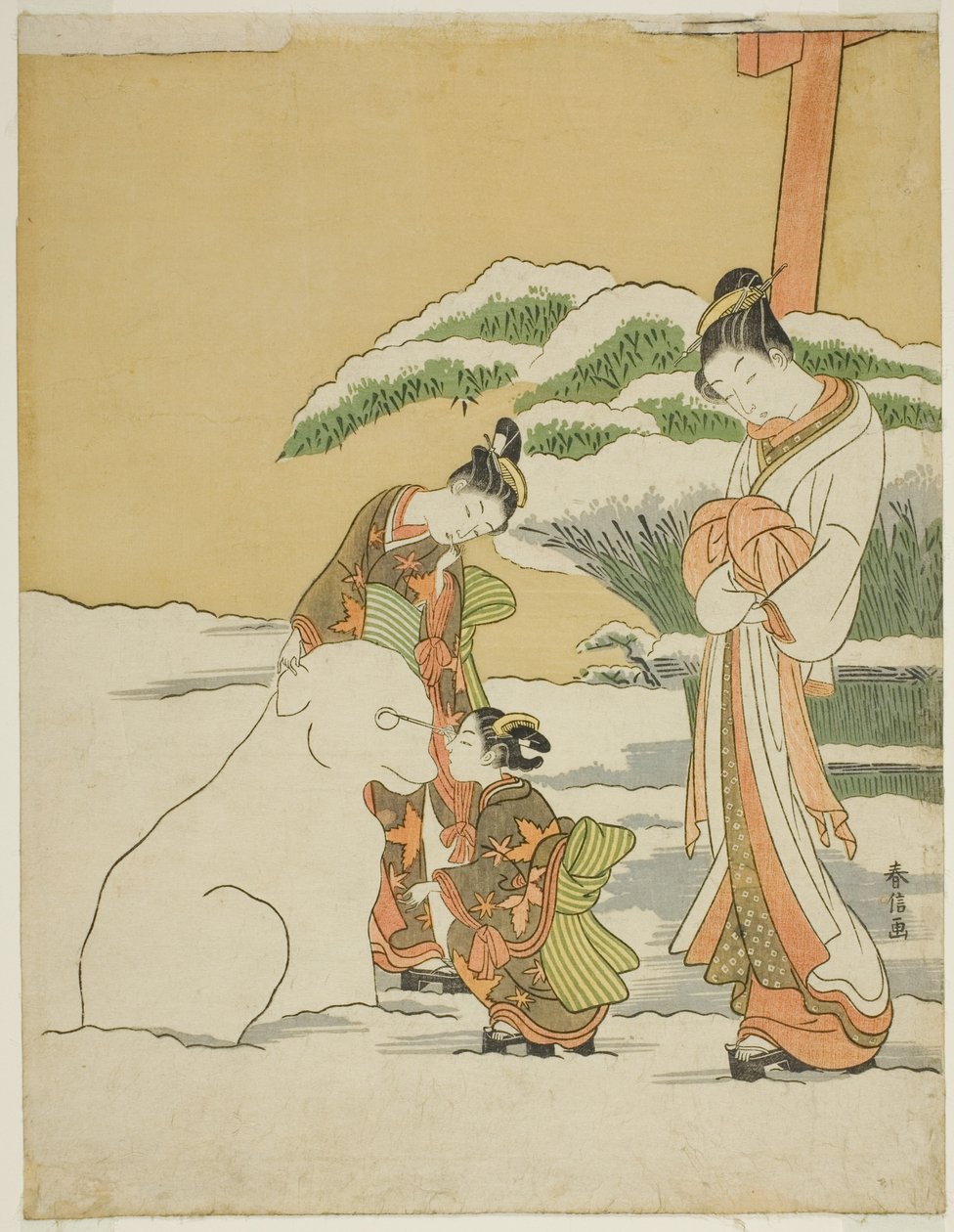 Snow Dog készítése alkotó: Suzuki Harunobu