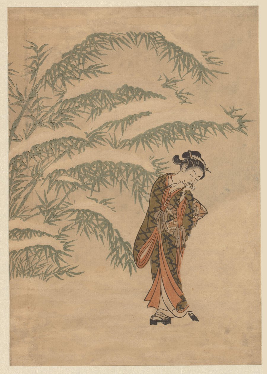 Lány és hógolyó alkotó: Suzuki Harunobu
