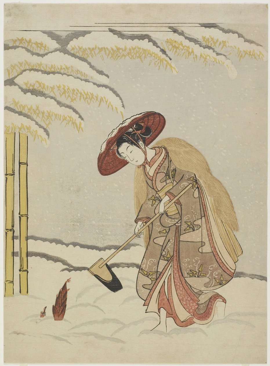 Meng Zong, a huszonnégy példakép egyikének mitátája, 1765 után alkotó: Suzuki Harunobu