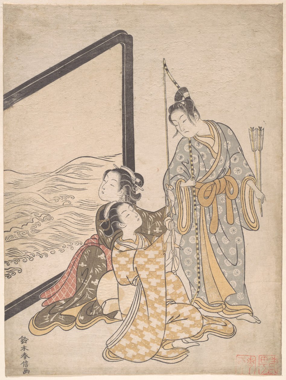Minamoto no Tametomo paródiája alkotó: Suzuki Harunobu