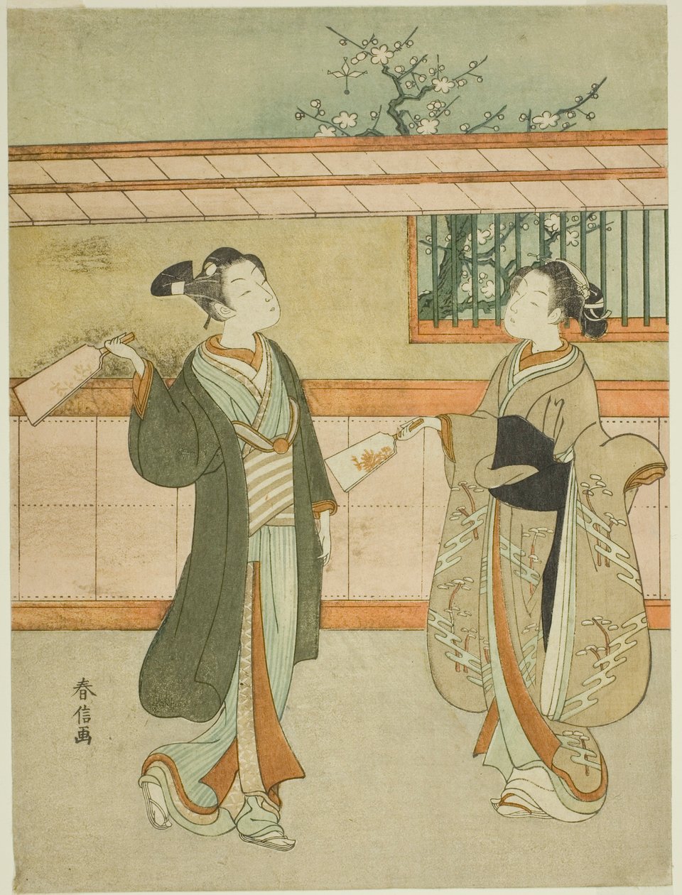 Battledore és Shuttlecock játék alkotó: Suzuki Harunobu