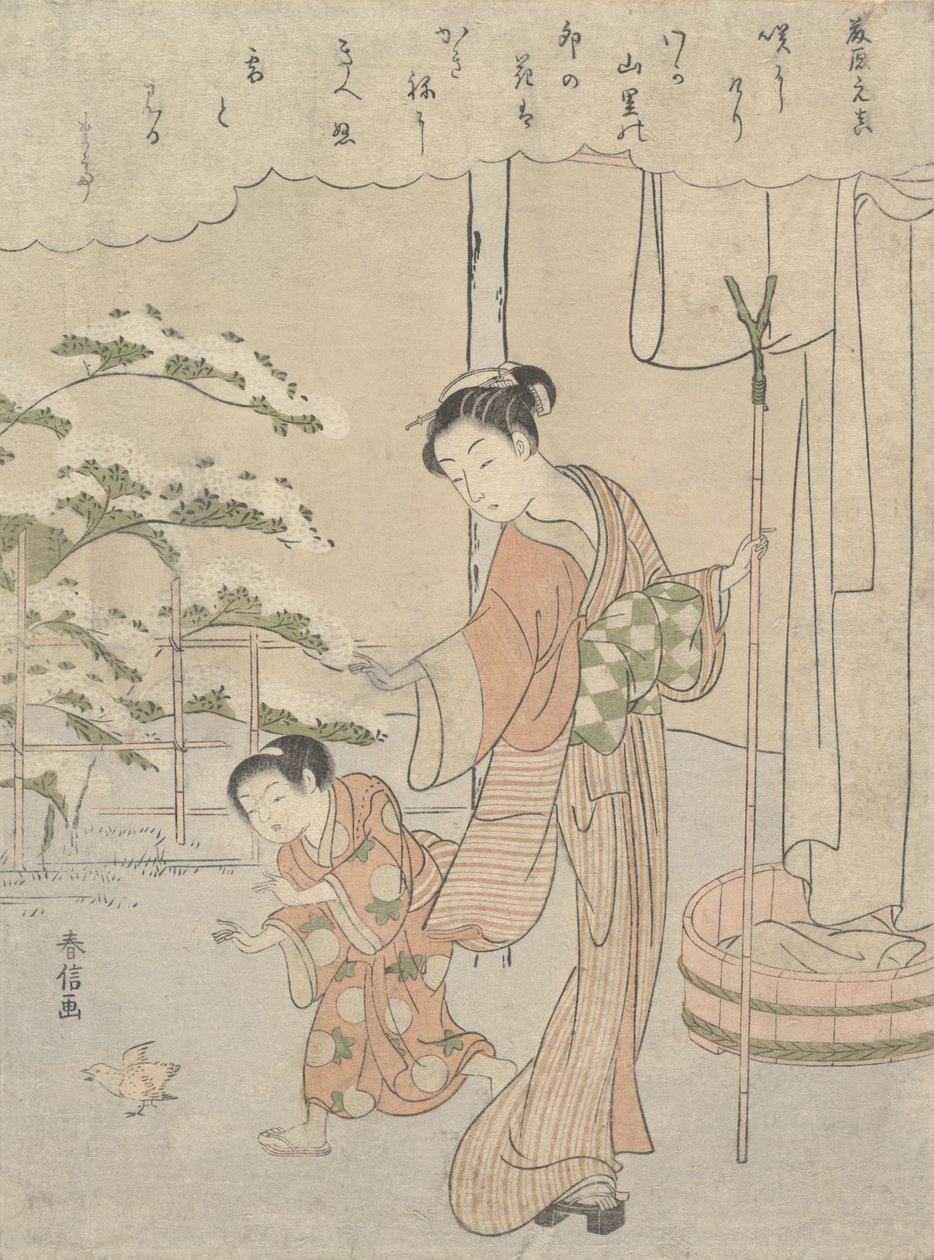 Fujiwara no Motozane verse kb. 860 a Harminchat költő sorozatból, kb. 1768., kb. 1768. alkotó: Suzuki Harunobu