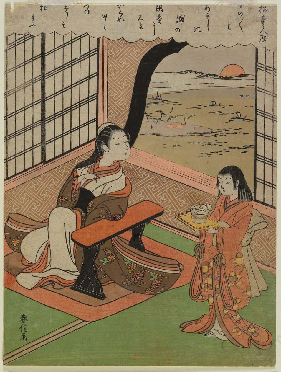 Kakinomoto Hitomaro verse alkotó: Suzuki Harunobu