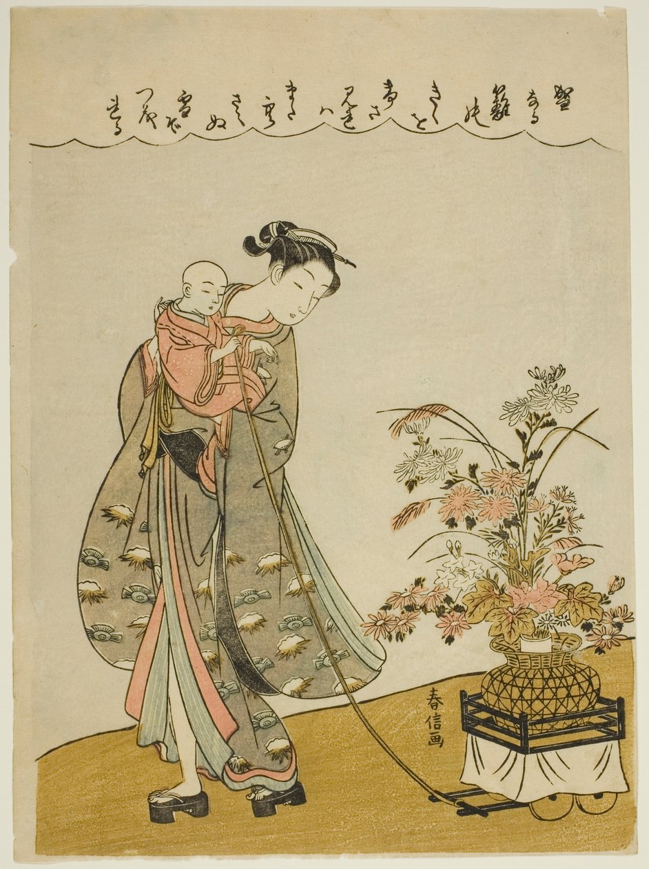 Virágkocsi húzása alkotó: Suzuki Harunobu