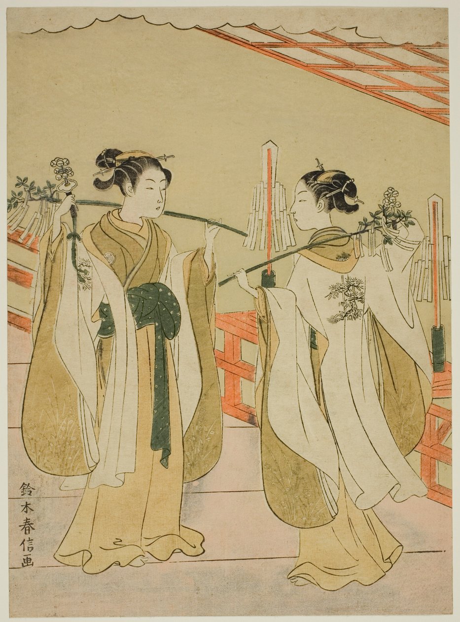 Sh Rine Maita Ohami terve Ohatsu Danshin g At Yushima Tenjin Sh Rine alkotó: Suzuki Harunobu