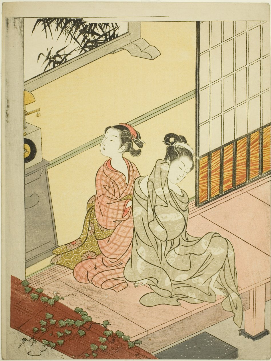 Az óra esti harangja (Tokei no bansho), a "Nyolc nézet a szalonból (Zashiki hakkei)" sorozatból alkotó: Suzuki Harunobu
