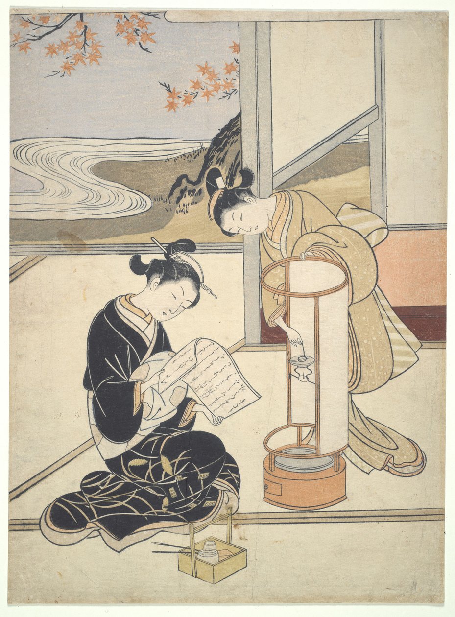 Andon esti fénye: Zashiki Hakkei alkotó: Suzuki Harunobu
