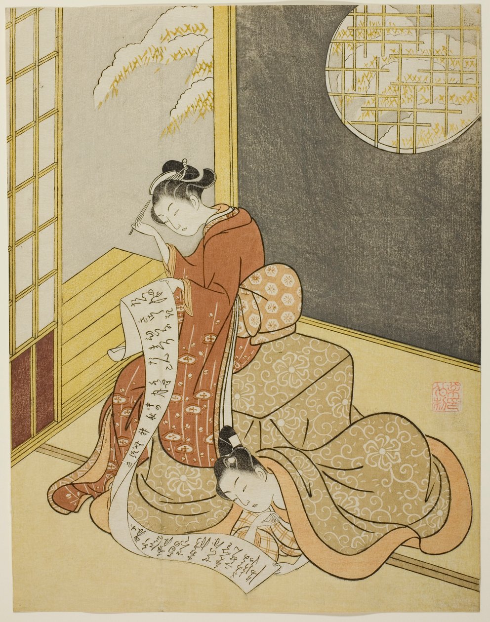 A szerelmes levél alkotó: Suzuki Harunobu