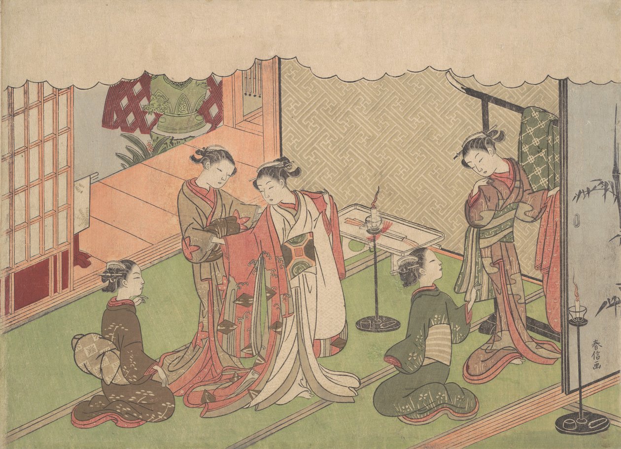 A házasságkötési szertartás, valószínűleg 1768., valószínűleg 1768. alkotó: Suzuki Harunobu