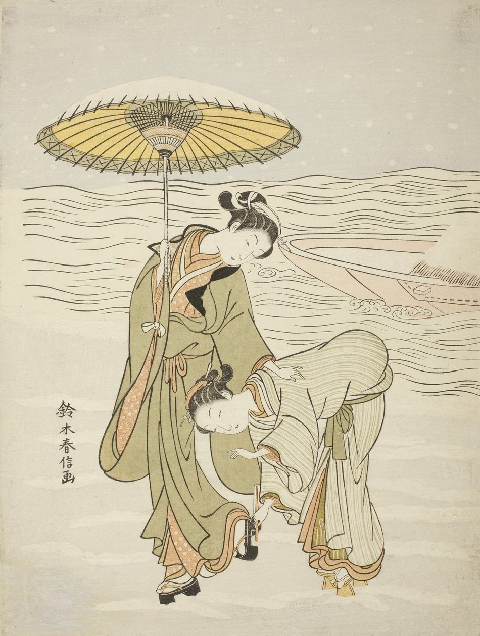 A hó eldugult Geta, 1767-68 körül alkotó: Suzuki Harunobu