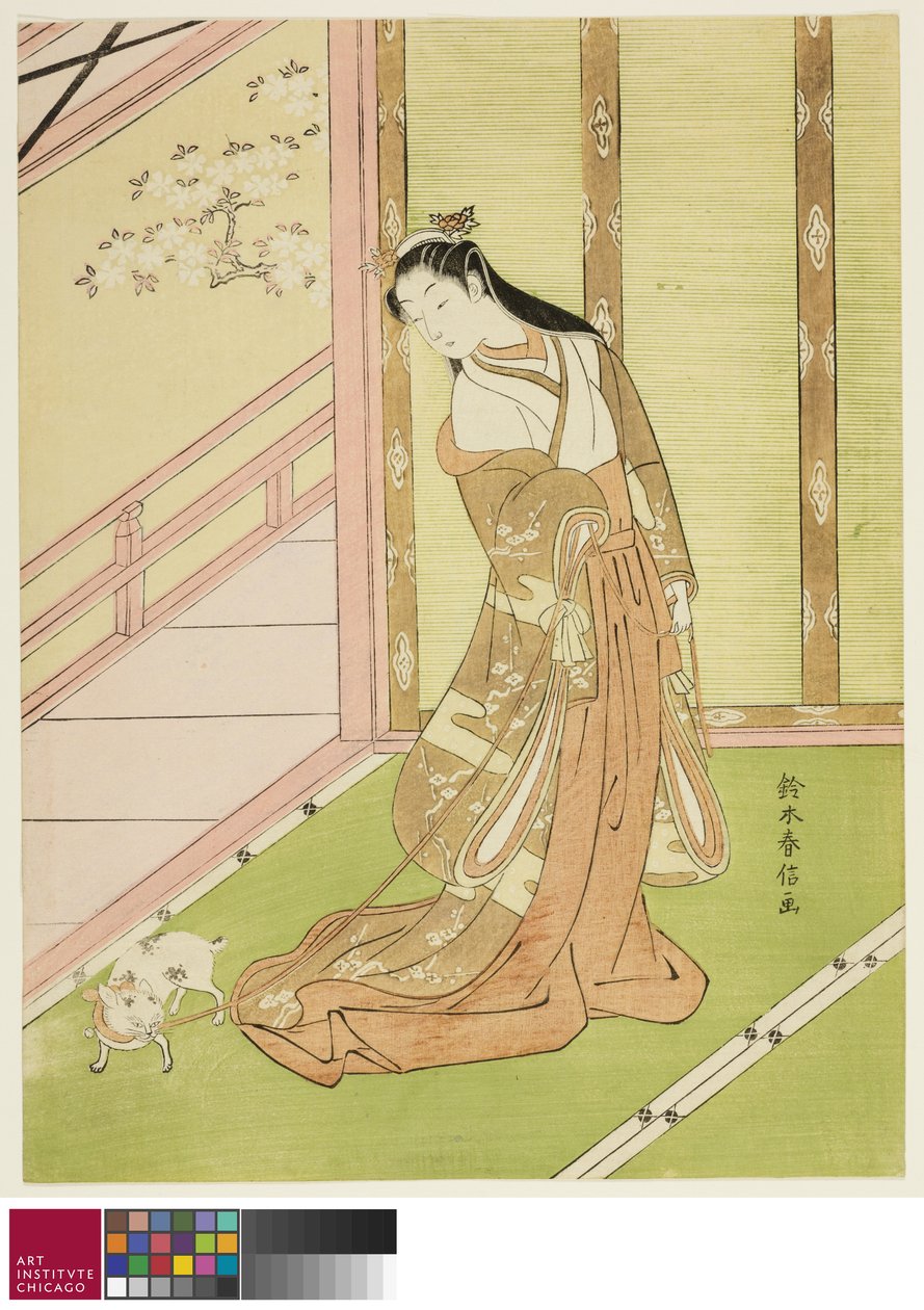 A harmadik hercegnő és kedvenc macskája, 1767/68 körül alkotó: Suzuki Harunobu