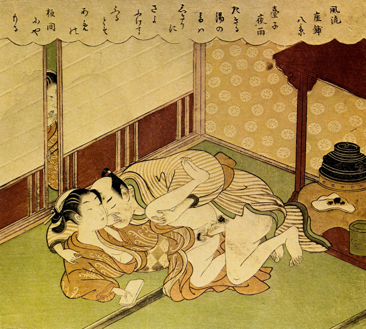Two Lovers Shunga - erotikus fatömbnyomat, c. 1750 alkotó: Suzuki Harunobu