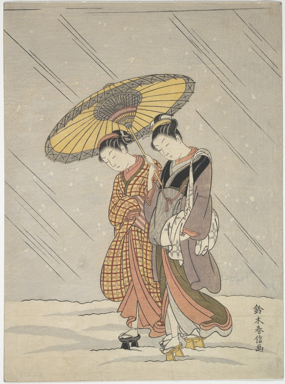 Két nő viharban alkotó: Suzuki Harunobu