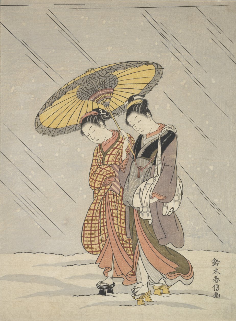 Két nő a viharban, 1764-72., 1764-72. alkotó: Suzuki Harunobu