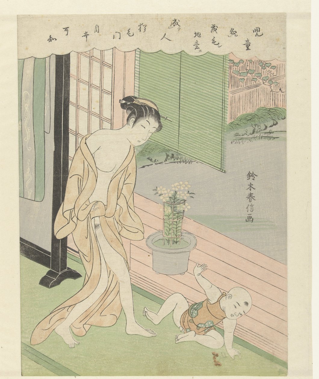 Feleség és szemtelen gyerek alkotó: Suzuki Harunobu