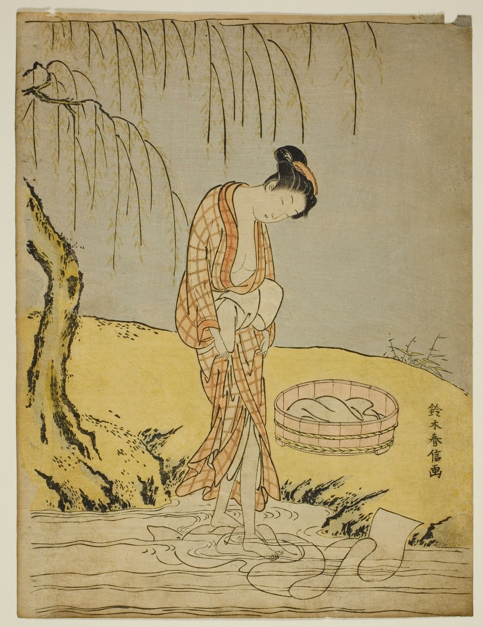 Mosóruha patakban alkotó: Suzuki Harunobu
