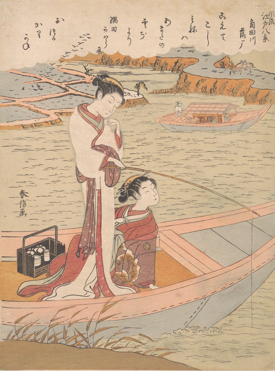 Vadludak repülnek le a Sumida folyón, kb. 1769., kb. 1769. alkotó: Suzuki Harunobu