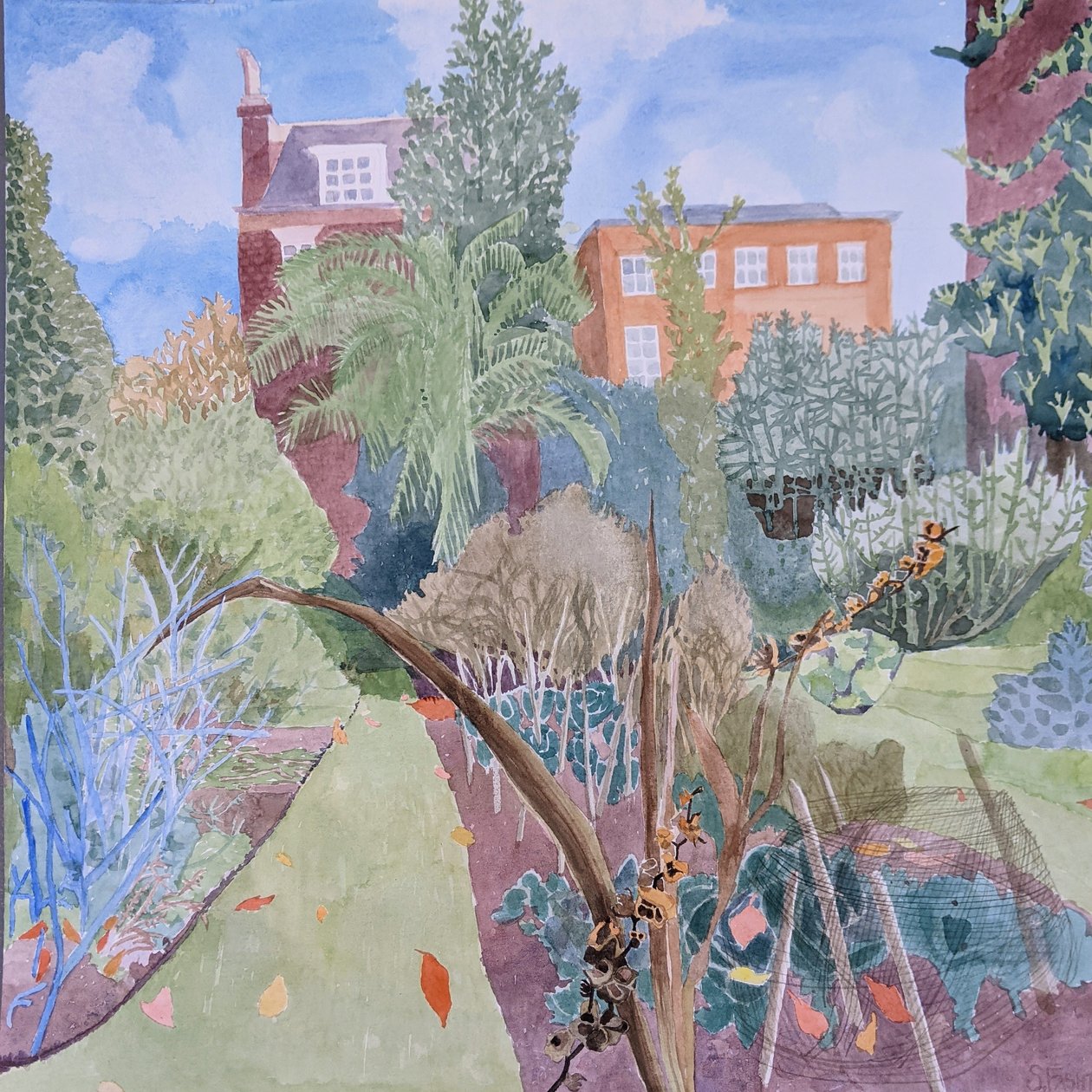 Chelsea Physic Garden, 2020 (akvarell, papír) alkotó: Suzy Fasht