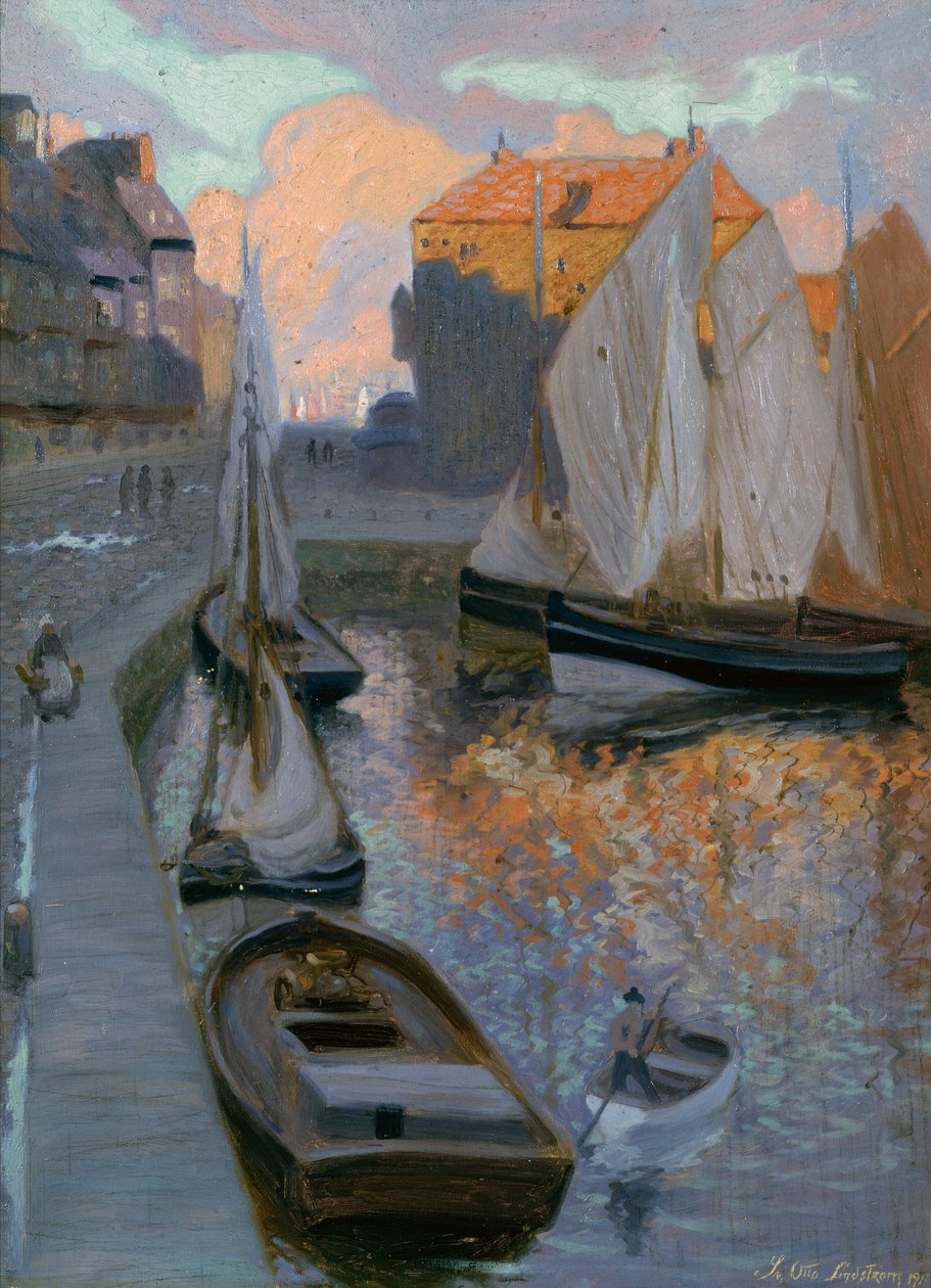 Honfleur kikötője alkotó: Sven Otto Lindstrom