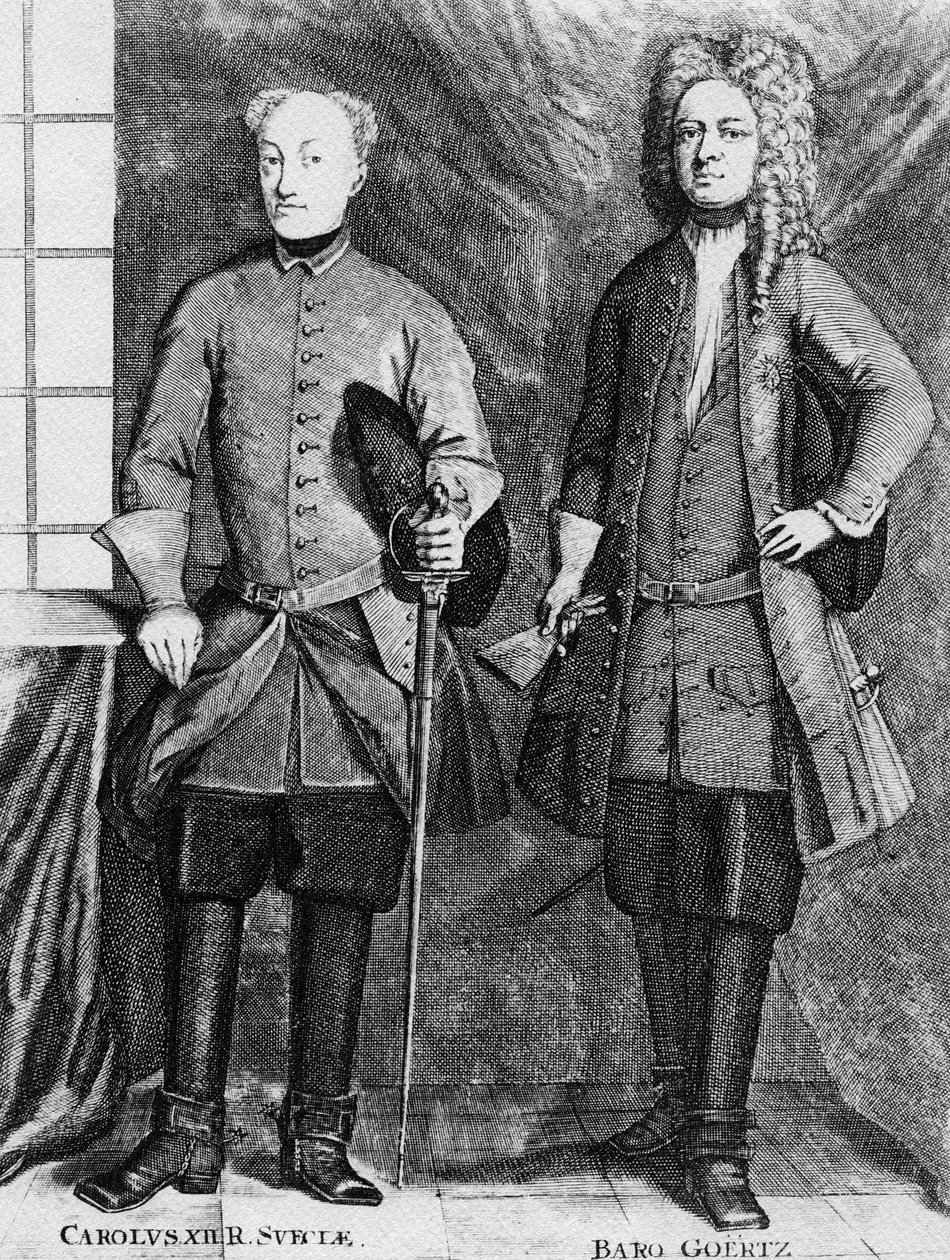 Svéd XII. Károly tanácsadójával, Gortz báróval alkotó: Swedish School
