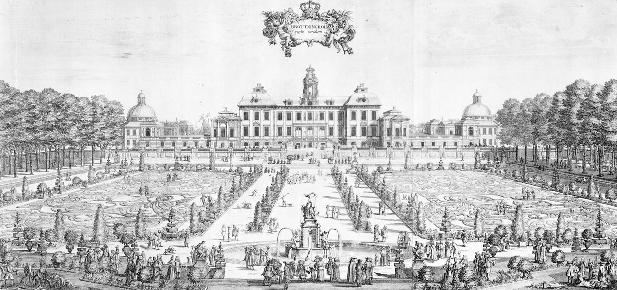 Kilátás a Drottningholm-palotára, 1692 alkotó: Swedish School