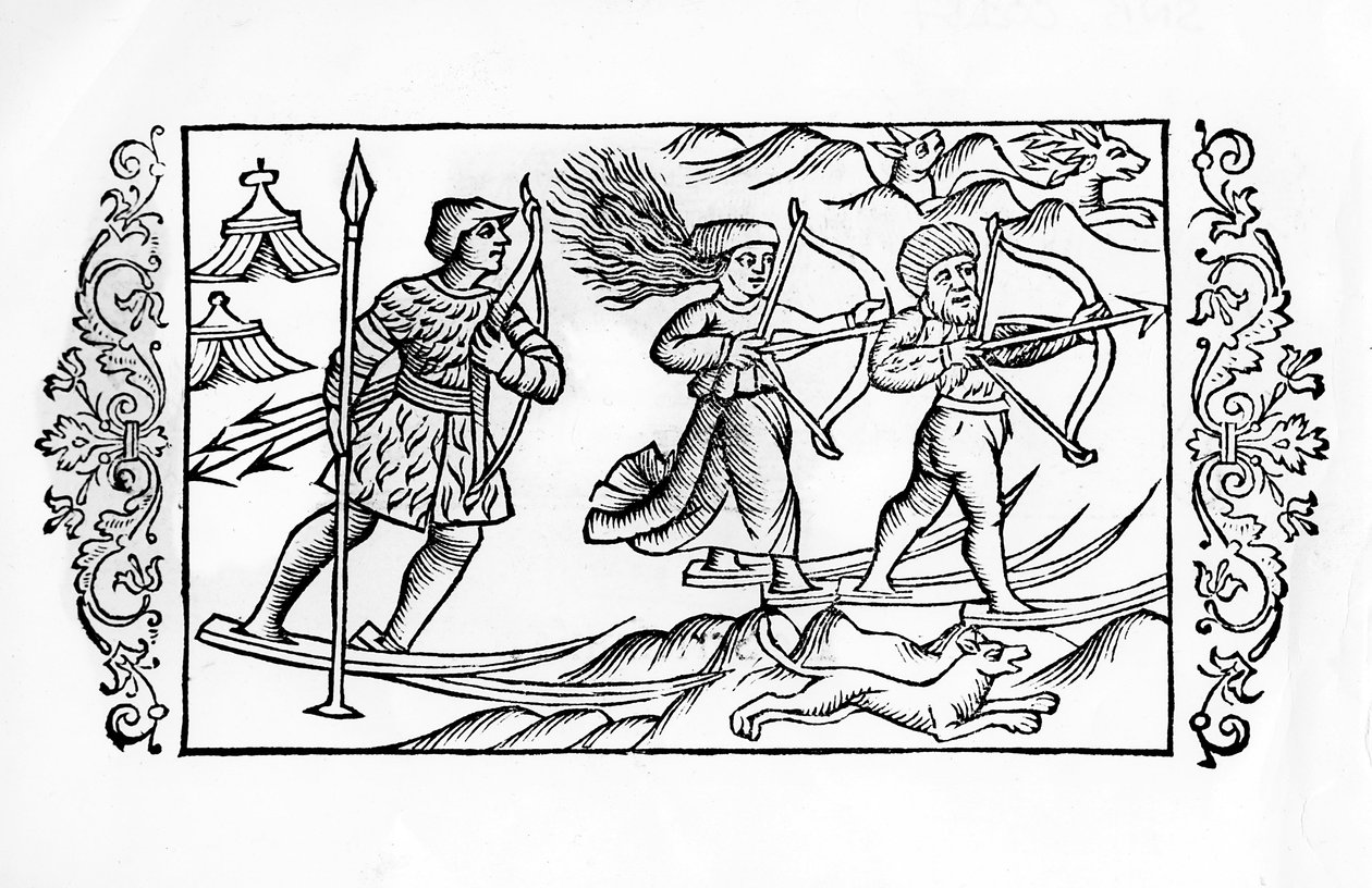 Finn sívadászat - Olaus Magnus érsek „Északi Nemzeteiben”, Svédországban alkotó: Swedish School