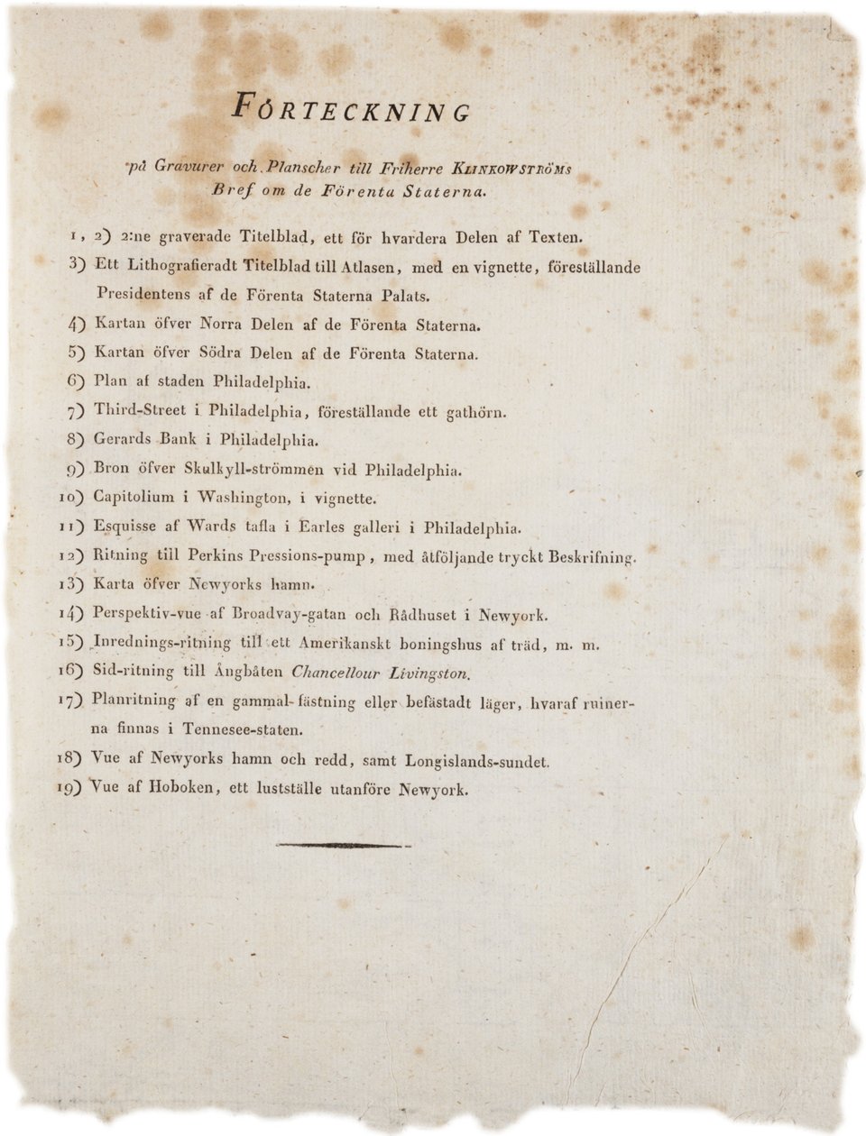 Illusztrációk listája az Egyesült Államok Klinckowstroms Atlasjából, 1824 (nyomtatott) alkotó: Swedish School