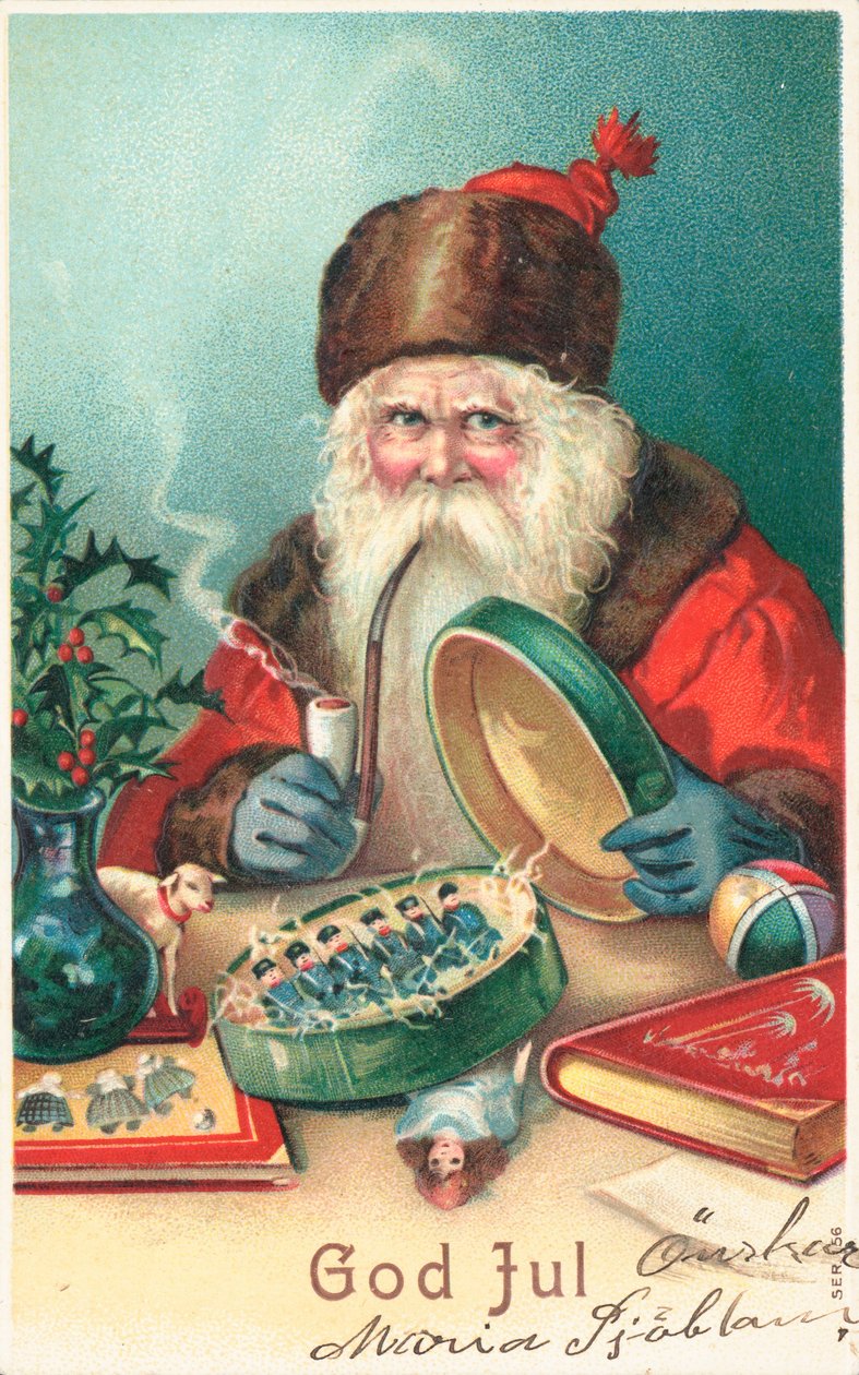Svéd karácsonyi üdvözlőlap (színes litográfia) alkotó: Swedish School
