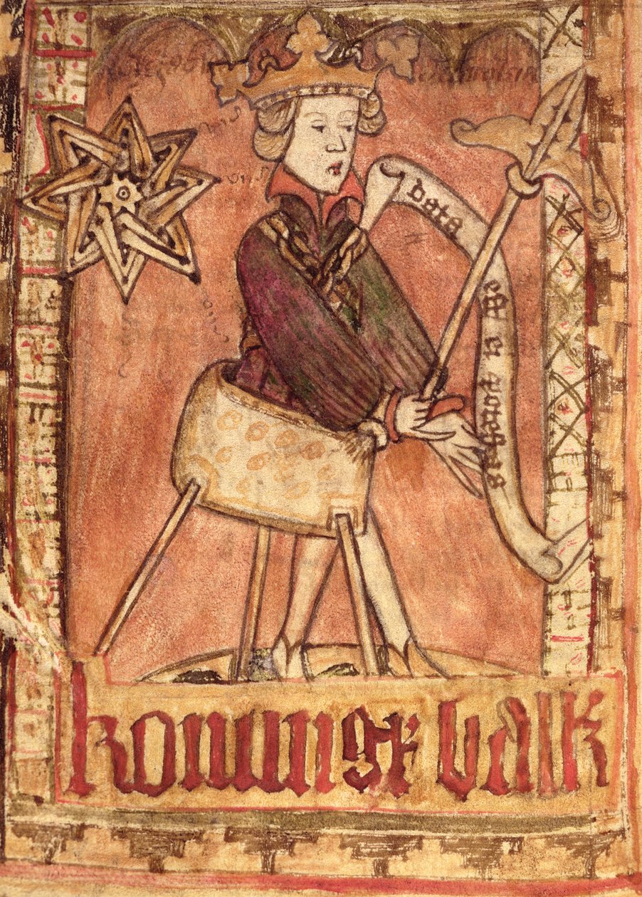 Az igazságszolgáltatást nyújtó király Magnus Eriksson (1319-64) nemzeti törvénykönyveiből 1450 körül alkotó: Swedish School