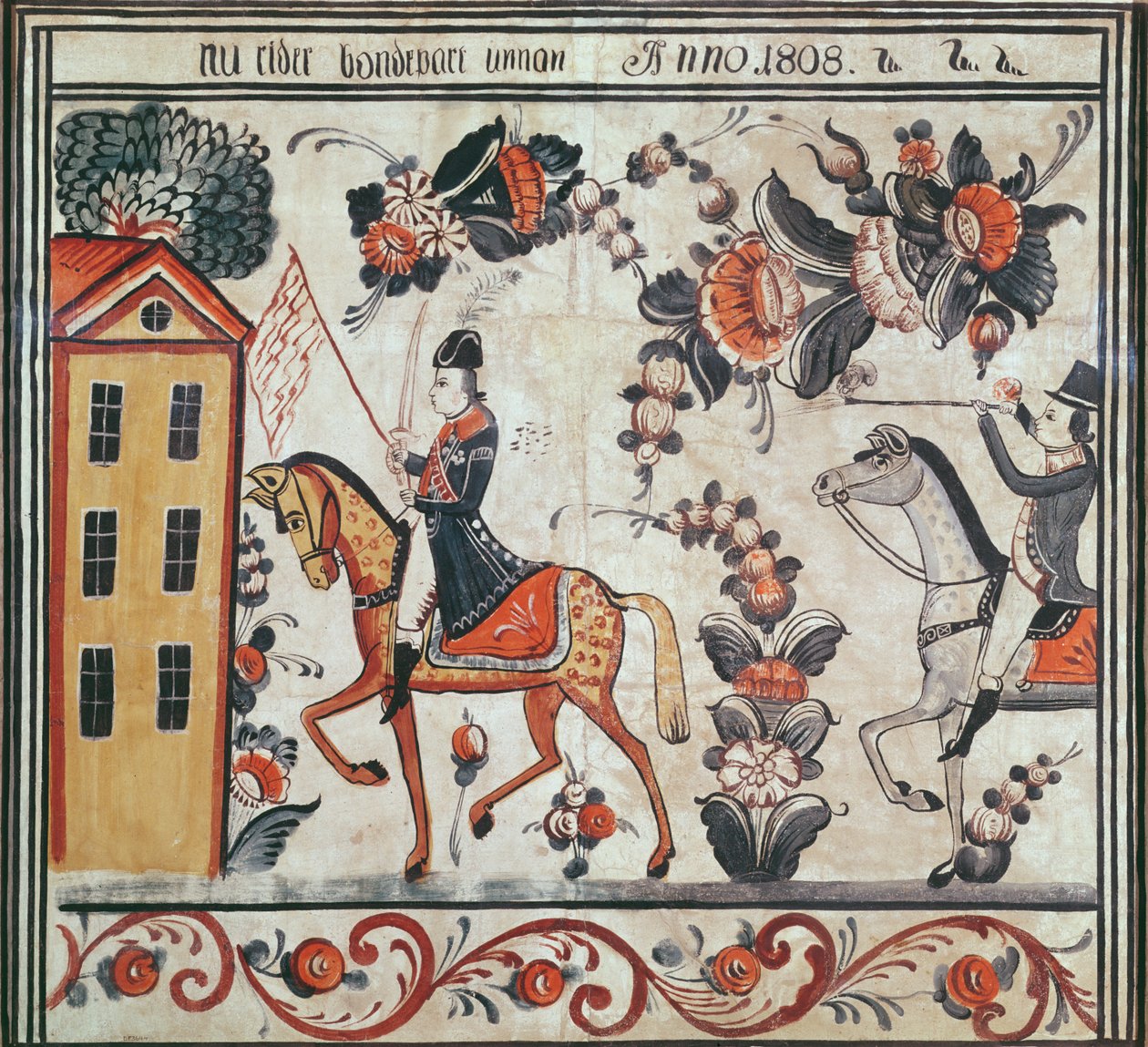 Napóleon repülése, 1808 (wc papíron) alkotó: Swedish School