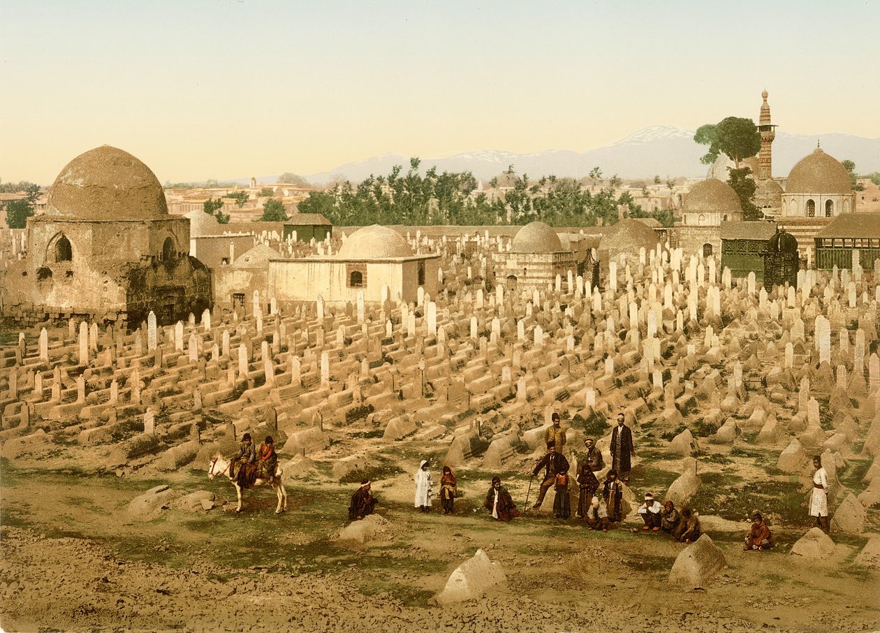 Meidan temetője, Damaszkusz, 1880-1900 (photochrom) alkotó: Swiss Photographer