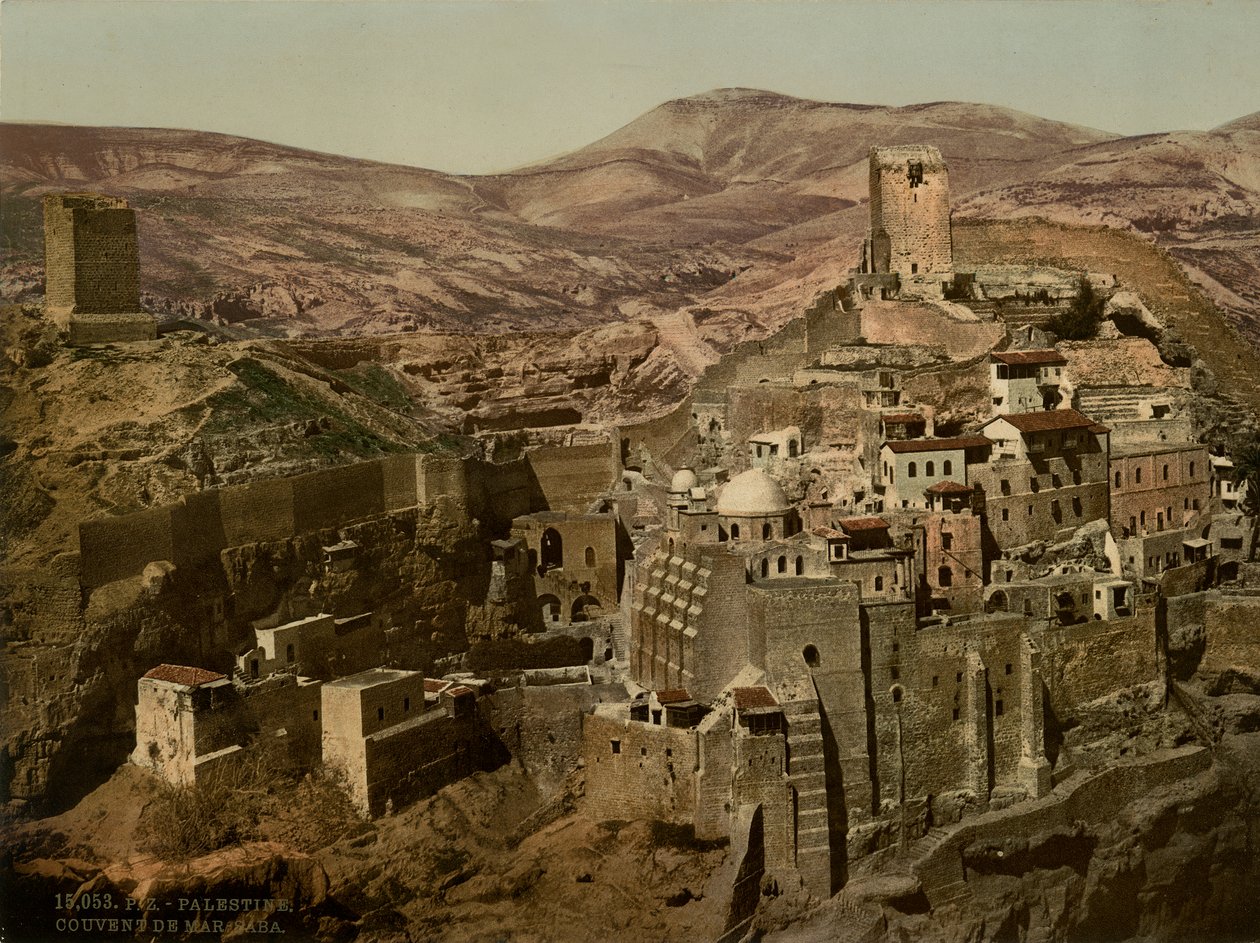 Mar Saba kolostor, 1880-1900 körül (photochrom) alkotó: Swiss Photographer